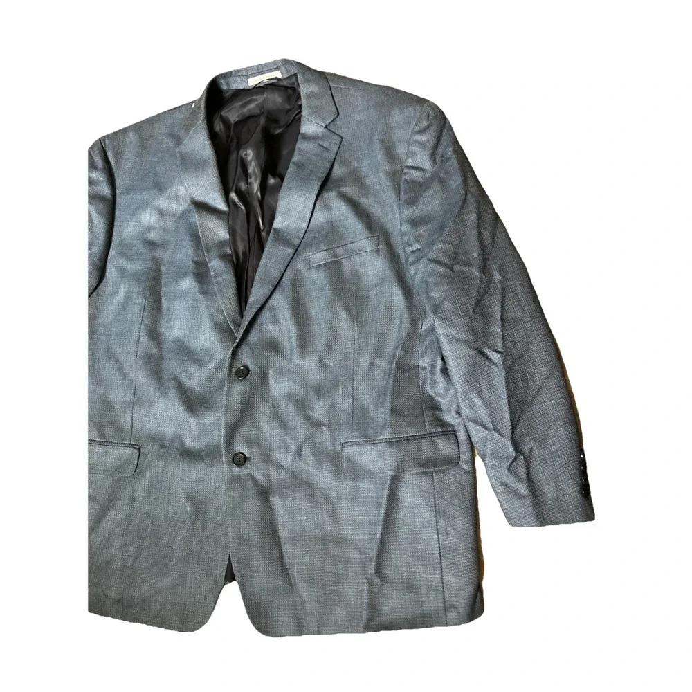Joseph Abboud Indigo Blue 52R Sport Coat Wool Silk Plaid Blazer